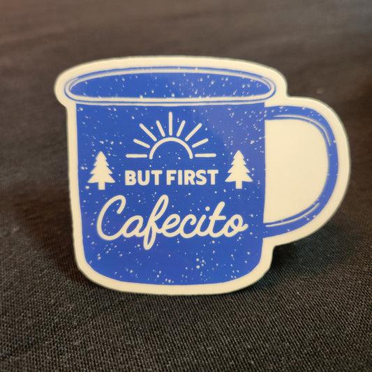 But First Cafecito Vinyl Sticker