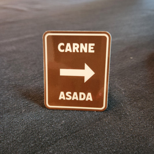 Carne Asada Brown Sign Vinyl Sticker