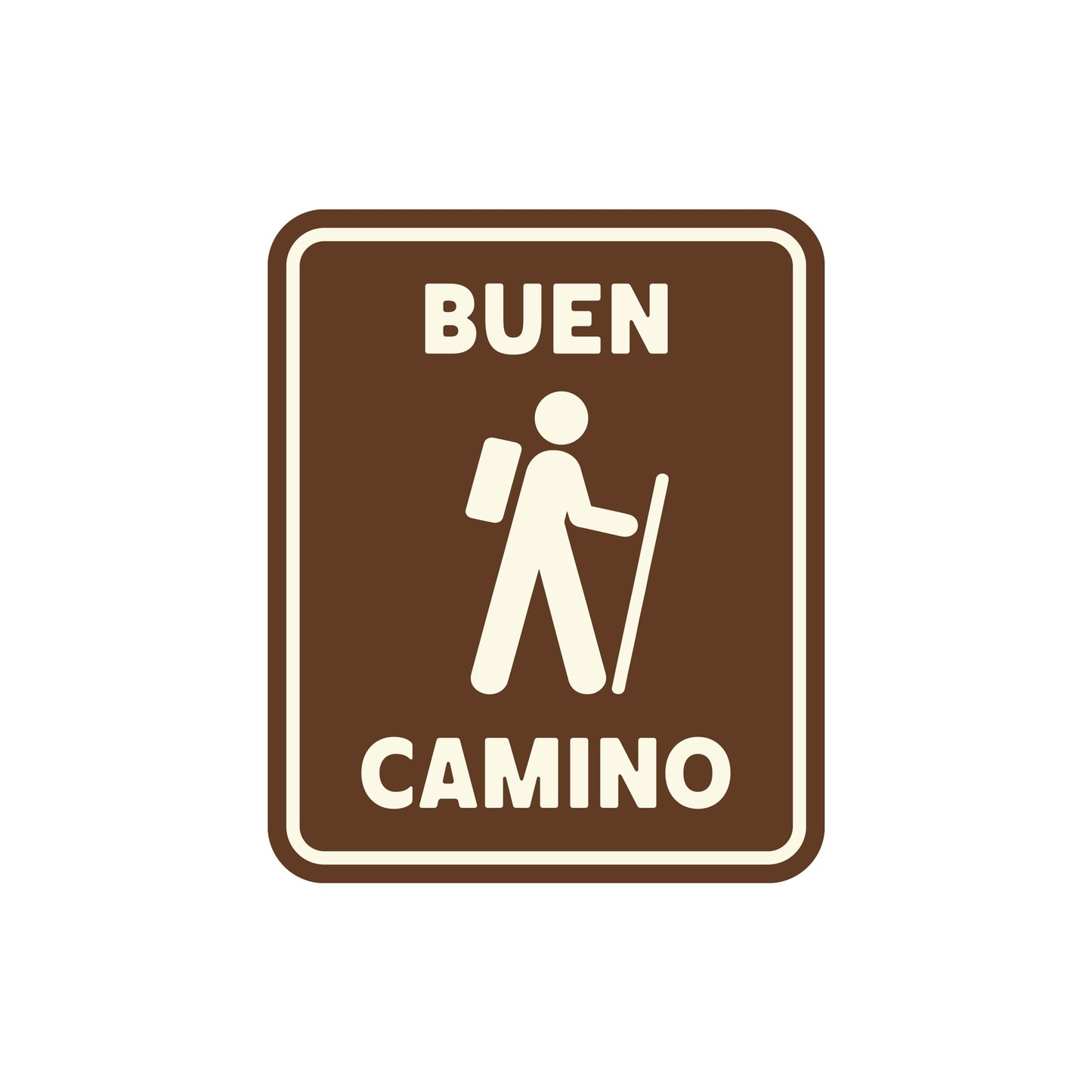 Buen Camino Brown Sign Vinyl Sticker